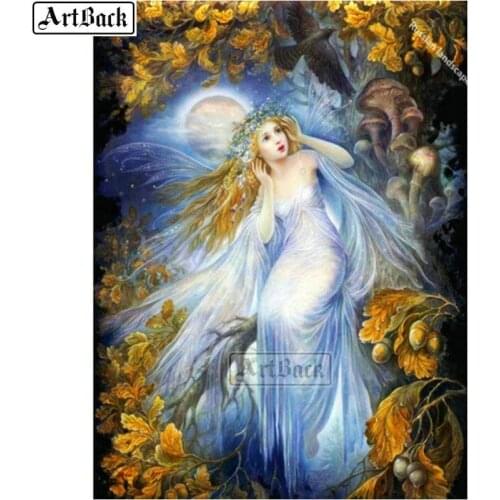 5d diy diamond painting fairy cross stitch square forest girl landscape 3d diamond embroidery diamond mosaic decoration kit