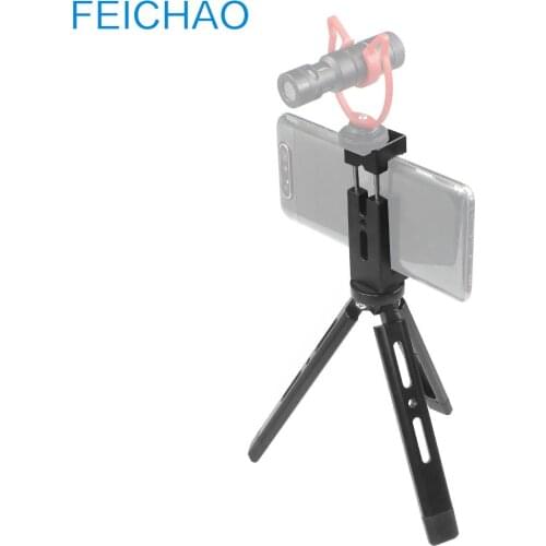 Smartphone Mini Desktop Tripod / Handheld Mobile Phone Clip Live Selfie Stand Travel Monopod for iPhone Xiaomi Huawei for GoPro