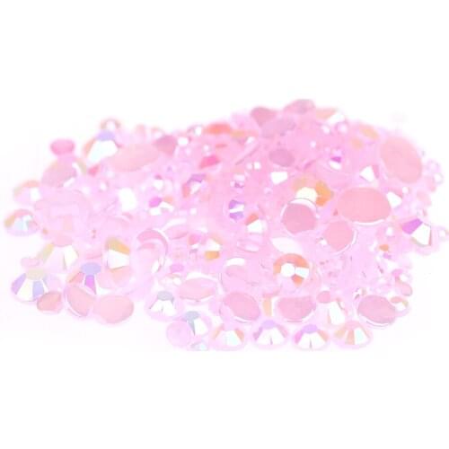 Newest Fashion Many Sizes Acrylic Rhinestones Jelly Pink Color Shoes Clothing Decorations Sparkling Nail Art Decorations