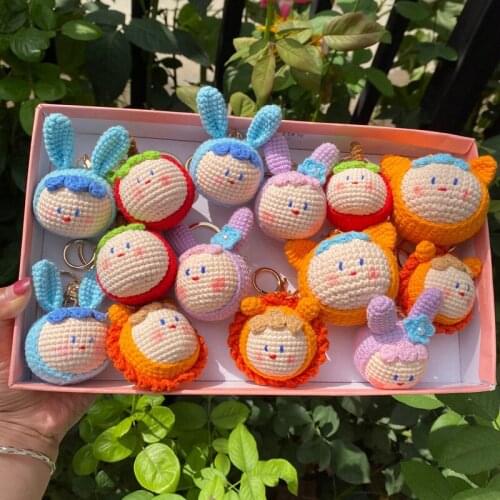 2021 New Colorful Unusual Key Chain Hand-woven Knitted Doll Pendant Jewelry For Women Cute Key Pendant Bag Decoration Unisex