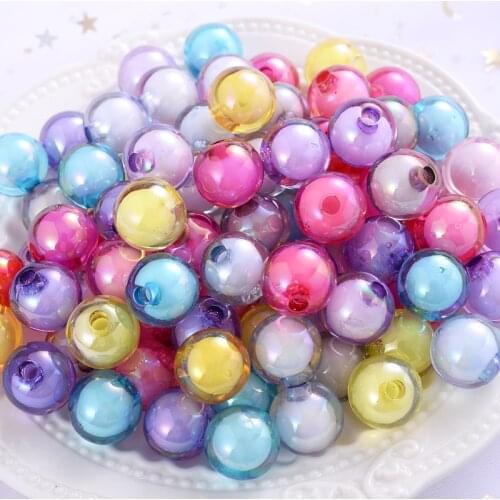13 Colors 16mm New Round Half Hole Color Spaced Loose Acrylic Beads For Jewelry Handmade Crafts Accessories