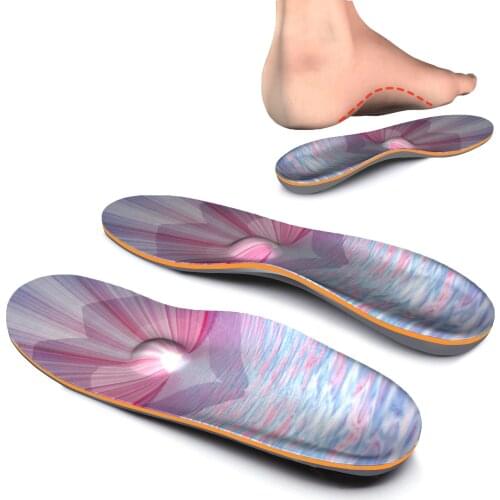 Pink Love Style High Arch Support Orthotic Insole Memory Foam Ease Foot Pressure Orthopedic Insoles for Men and Women