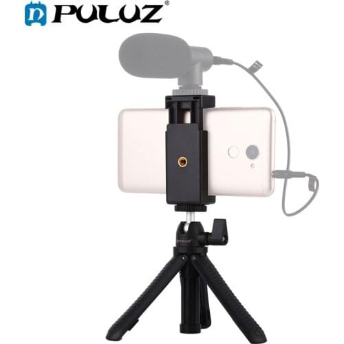 PULUZ Selfie Sticks Stand Tripod Mount + Phone Clamp with Tripod Adopter & Long Screw Mini Holder For phone/Gopro