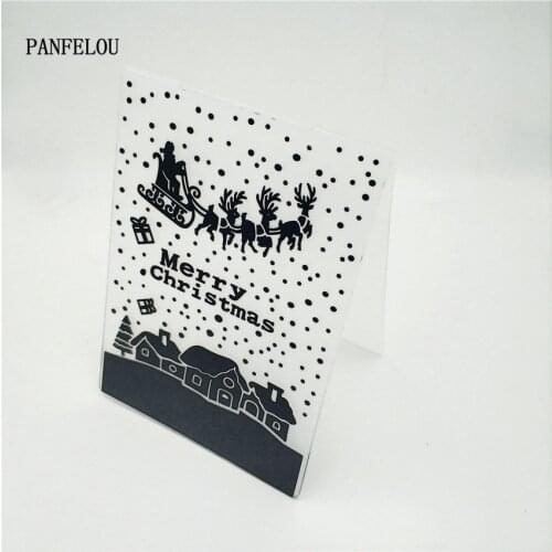 PANFELOU Easter Easter deer car Embossing folders Plastic For Scrapbooking DIY Template Fondant Cake Photo Album Card Making