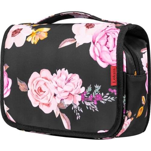 Hanging toiletry bag storage bag with strong hook and elastic strap cosmetic bag