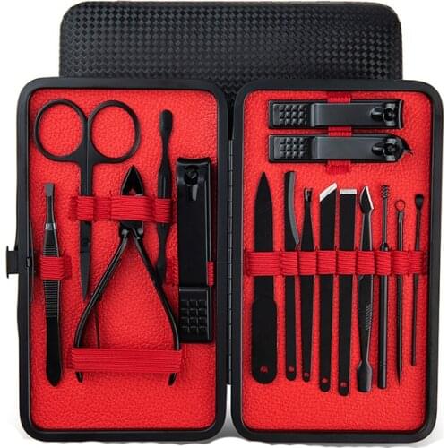 7-26 Pcs Professional Nail Cutter Pedicure Scissors Set Stainless Steel Eagle Hook Portable Manicure Nail Clipper Tool Set