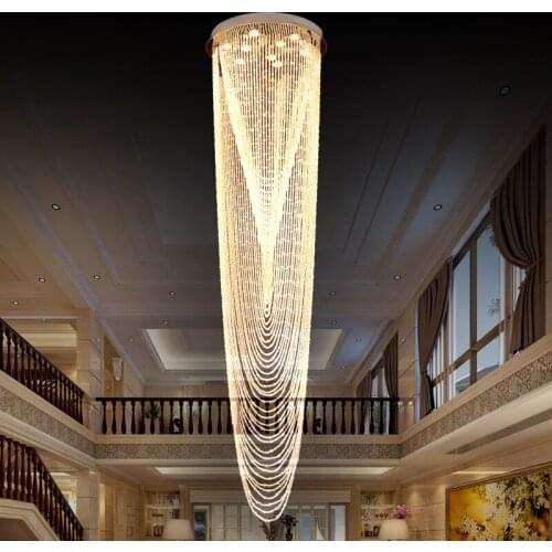 Luxury Modern Hanging Chandelier Flush Mount Led Crystal Lamps for Lobby Large Staircase Country House Ceiling Chandeliers