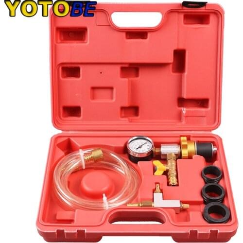 Vacuum Cooling System Auto Car Radiator Coolant Refill & Purging Tool Gauge Kit With Air Pump Car Wash Easy Connect