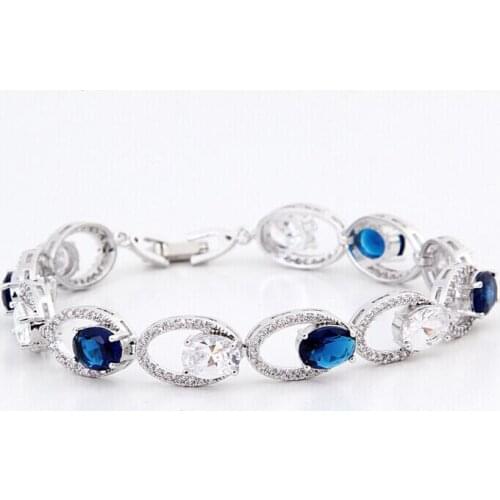 Created Bracelet Sterling Rhodium Nickel Finish CZ Accent