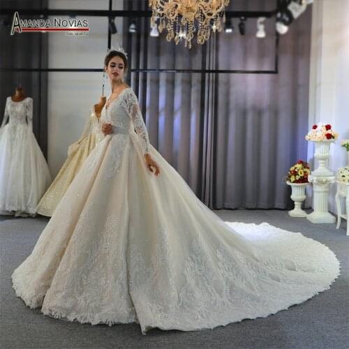 Robe mariage gelinlik wedding dresses with long sleeves elegant bridal dress