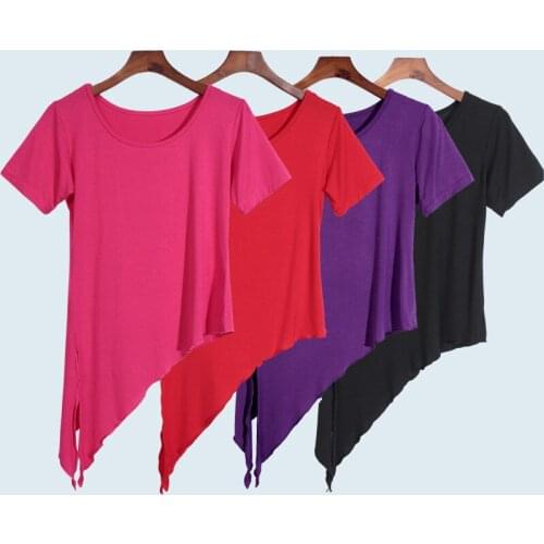 Modern dance practice clothes Spring and summer yoga clothes training clothes fork irregular dance top yoga top