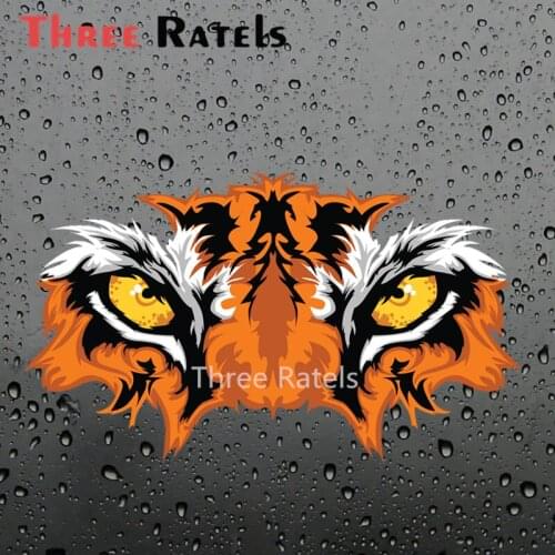 Three Ratels A649 Cool 3D Tiger Eyes Car Sticker Animal Monster Vinyl Rear Windshield Trunk Decal Car Accessories