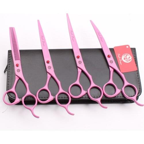 Z3100 4Pcs 7Inch Purple Dragon 440C Clippers For Dogs Grooming-for-dog Pets Hair Clipping Shears Professional Pets Hair Scissors