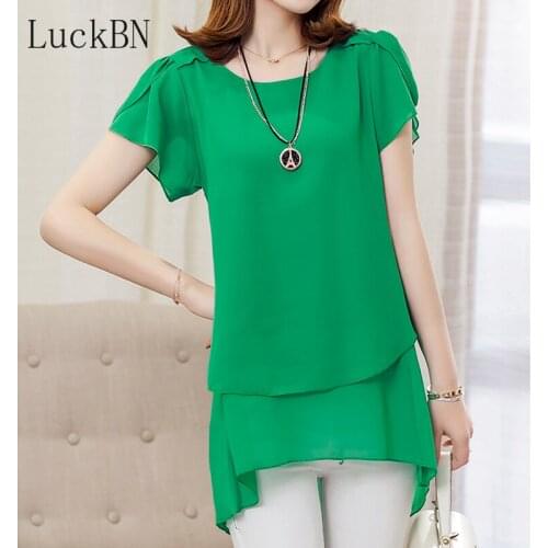 2021 Fashion Brand Womens Clothing blouse Summer sleeveless Chiffon shirt Solid O-neck Casual blouse Oversize Loose Tops Black