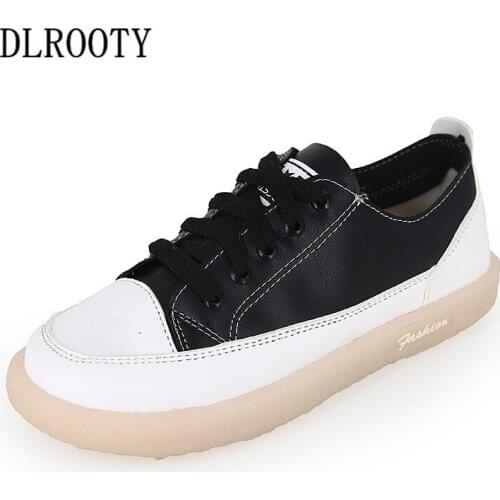 Women Flats Casual Shoes Sneakers Jelly Sole Autumn Fashion Outdoor Breathable Platform Lace Up Leather Comfortable
