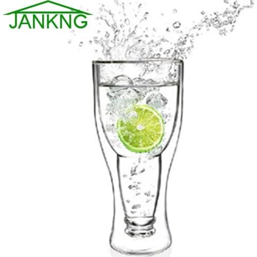 1/4pcs 350m Creative Bar Party Beer Shaped Glass Cup Double Wall Beer Wine Wineglass Tea Juice Milk Mug Whisky Glasses