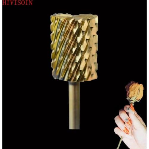 1pcs HIVISOIN Carbide Nail Drill Bit - Big Pink&White Bit - F (60029040) Gold