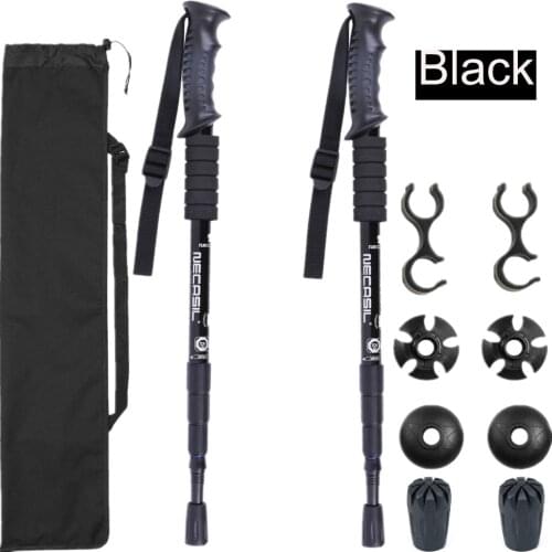 2pcs/lot walking stick Trekking poles telescopic baton nordic Aluminum ski camp pole crutches walking cane hiking accessories