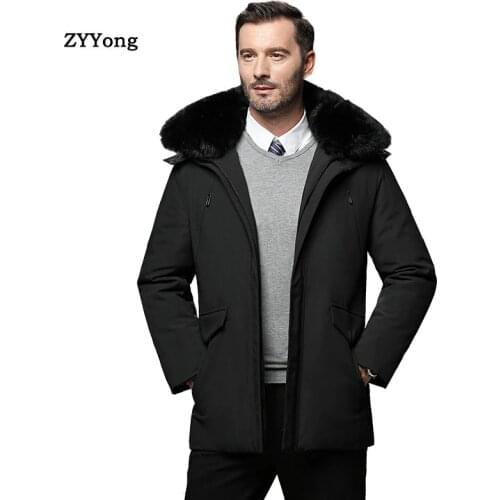 2020 Winter Mens Thick Denim Jacket New Fashion Mens Fur Collar Hooded Jacket Windproof Coat Male Brand Clothing Plus Size M-5X