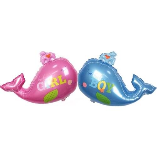 72*90cm Cartoon Whale Fish Boy Girl Foil Balloon Aluminum Kids Toy Gift 100 DAYS Newborn Baby Show Birthday Party Decoration