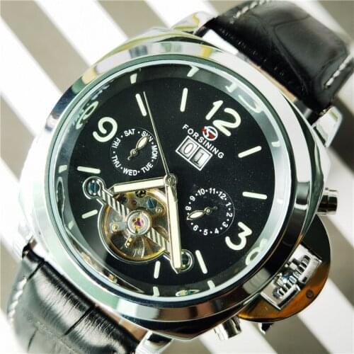 Forsining 2020 Calendar Tourbillon Automatic Mechanical Mens Watches Brand Luxury WristWatch Man erkek kol saati Montre Homme