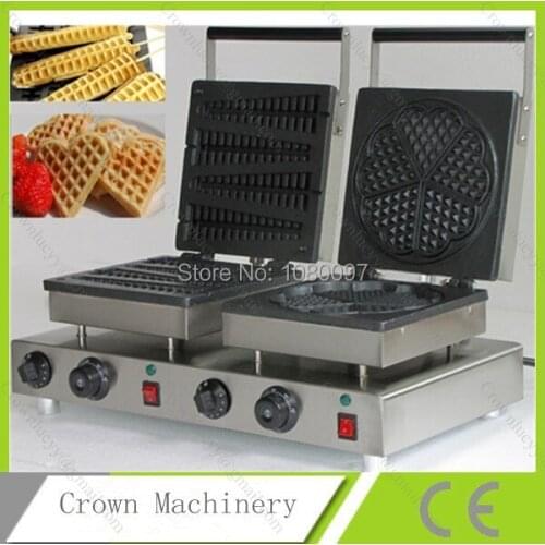 Double heads Electric egg heart waffle maker & lolly waffle maker