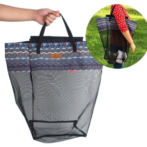 Environmental Shopping Hand Bag Supermarket Basket Travel Storage Portable Finishing Mesh Bag closet organizer net basket picnic