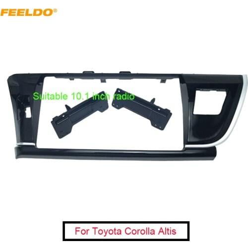 FEELDO Car 2Din 10.1” Radio Fascia Frame Adapter For Toyota Corolla Altis (LHD) Stereo Panel Dash Installation Frame Kit