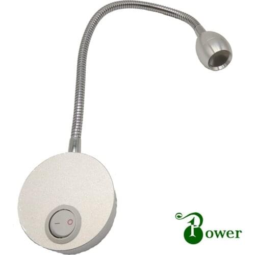 12V 24V 110V 220V 1W FLEXIBLE READING LED SPOTLIGHT HEADBOARD MOUNTED