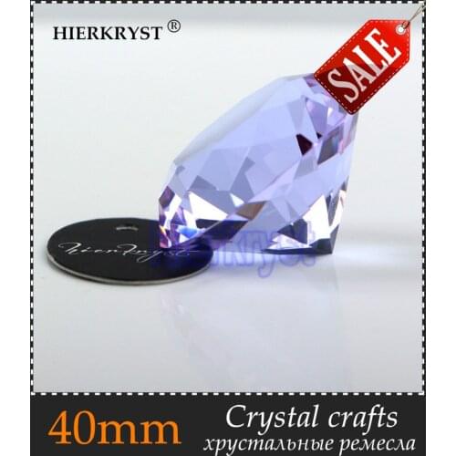 HIERKYST 5pcs Purple Glass Crystal Diamond Paperweight Rainbows Cut Crafts Wedding Decoration Europe Style Ornaments 1.57" 88-5A