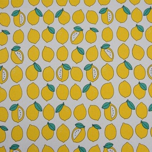 Good Thick Canvas Fabric for Bag Lemon Fruit Printed Canvas Cotton Fabric Quilting Patchwork Table Cloth DIY Shoes Sewing Sofa