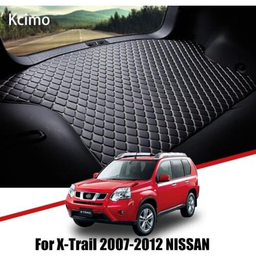 Leather Car Trunk Mat for Nissan X-Trail 2007-2012 XTrail T31 Carpet Tail Cargo Liner Trunk Pad Boot Mat 2008 2009 2010 2011