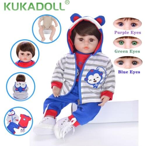 KUKADOLL Reborn Babies Doll 48 cm Cloth Body Stuffed 18 Inch Bebe Reborn Realista Doll Toys For Childrens Day Birthday Present