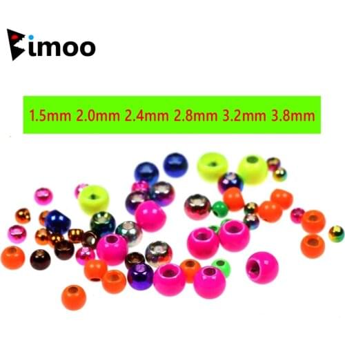 Bimoo 20PCS/Bag 3.8mm Fly Tying Brass Bead for Beadhead Nymph Streamer Fishing Accessories Ice Fishing Artificial Bait