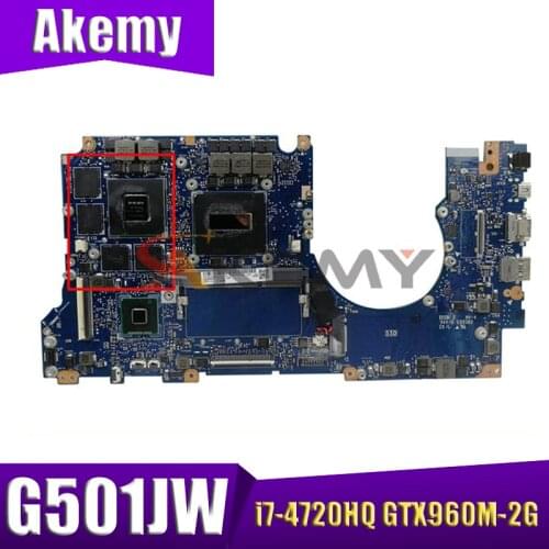 G501JW LaptopMotherboard 4G RAM For Asus ROG UX501JW UX501J N501J G501J G501JW i7-4720HQ GTX960M-2G Original Mainboard 100% test