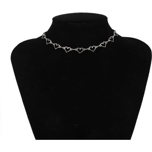 Sweet Small Love Heart Choker Necklace Statement Necklace Jewelry Girlfriend Women Couple Gift Simple Chain Neck Jewelry