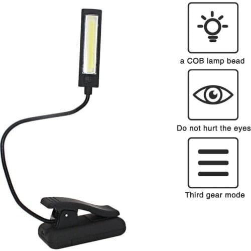 1PCs Mini COB LED Clip on Adjustable Book Reading Light Lamp Super Bright for Kindle Touch USB Table LED Desk Light Lamp