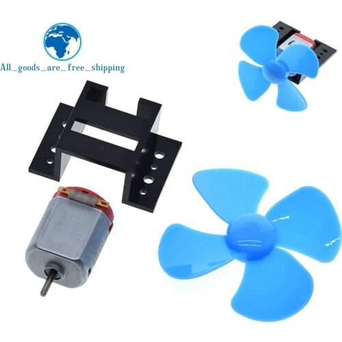 1Set DC Micro 130 Gear motor with fan blade SMAll propeller 3-6V For Arduino DIY experiment +Motor base