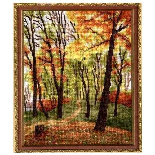 Autumn Park forest landscape Cross Stitch Kits Needlework 14CT Unprinted Embroidered Top Quality DIY Handmade Decoration