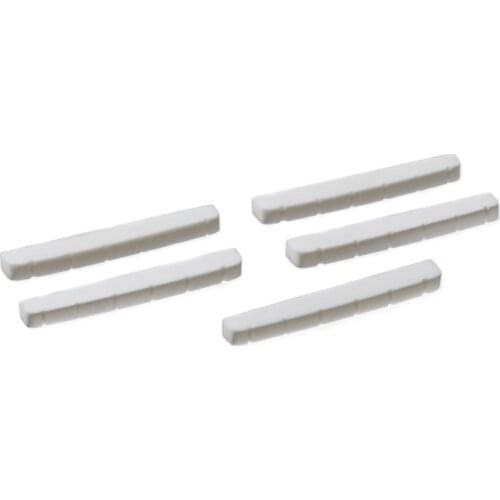 Hot 5Pieces/set Unbleached Curved Slotted guitar Bone Nut Flat Bottom for Strat