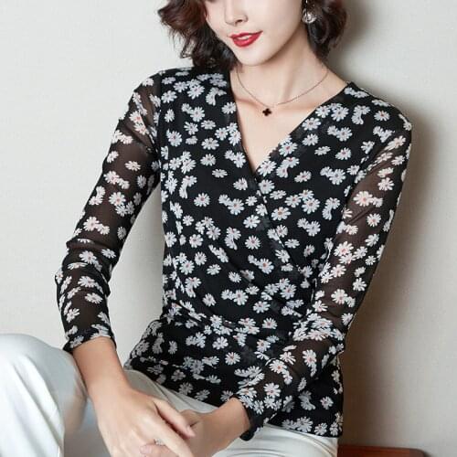 New 2020 Autumn Long sleeve Women tshirts Fashion print womens t-shirts Elegant slim women tops and shirt plus size T-shirt