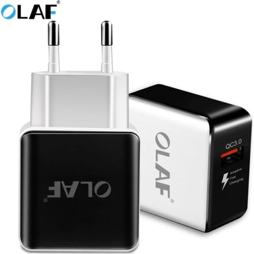 OLAF Quick Charge 3.0 USB Charger EU Plug Home Wall Charger Adapter Travel Power Fast Charging Adapter For iPhone Samsung Xiaomi