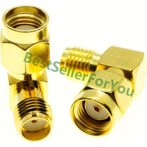 Adapter RP SMA Connector Male Jack To RP SMA Female Jack Screw Thread 90 Degrees Right Angle RF SMA Connector Adapter