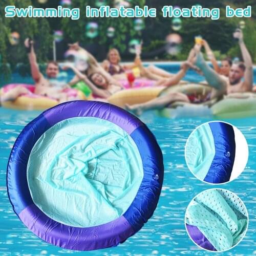 Swimming Pool Floating Chair Mesh Recliner Inflatable Floating Bed Mesh Float for Pool Beach Lake