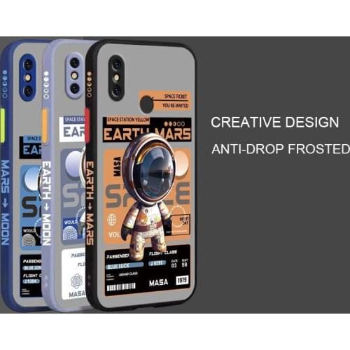 Luxury Astronaut Camera Protection Shockproof Cover For Xiaomi Mi 8 Mi8 Liquid Silicone TPU Bumper Case