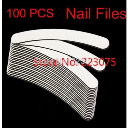 Nail Art Sanding Files Buffing GREY Curve Manicure Salon Tool Sand File Curl Gray 100pcs/lot