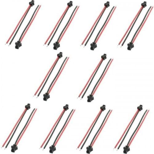 10Pairs JST 2 PIN Male & Female Plug Connector With Wire Cables Length 15cm