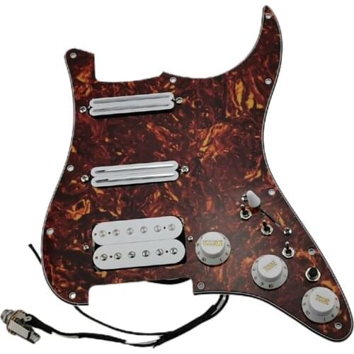 Strat Guitar Pickup Prewired Pickguard Alnico V Humbucker Pickup Single Cut Features Wiring Harness Guitar Set White Pickup