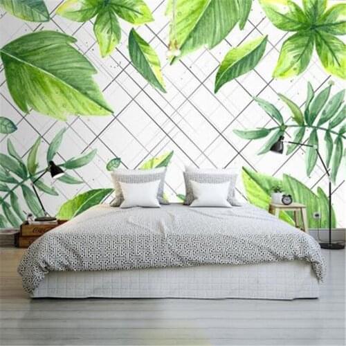 Nordic Fresh Wallpapers for Walls 3D Green Banana Leaf Murals for Bedroom Living Room Home Decor Wall Papers Nature Green Trees