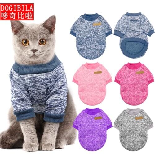 Warm Dog Cat Clothing Autumn Winter Pet Clothes Sweater For Small Dogs Cats Chihuahua Pug Yorkies Kitten Outfit Cat Coat Costume